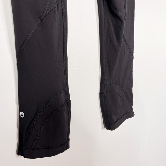 Lululemon Womens 6 Black Run Inspire Crop II Leggings Mesh Pieced Luxtreme - Picture 7 of 8